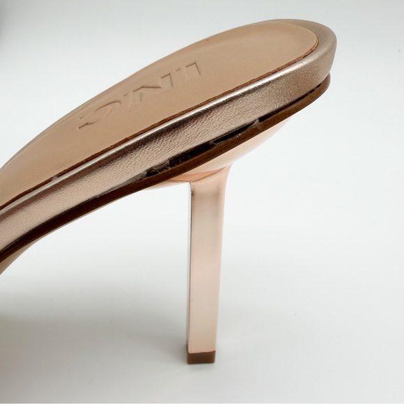 INC Emory Rhinestone Mesh Slide Stiletto Heels Pointed Toe Gold 11 NEW imperfect - Picture 14 of 17